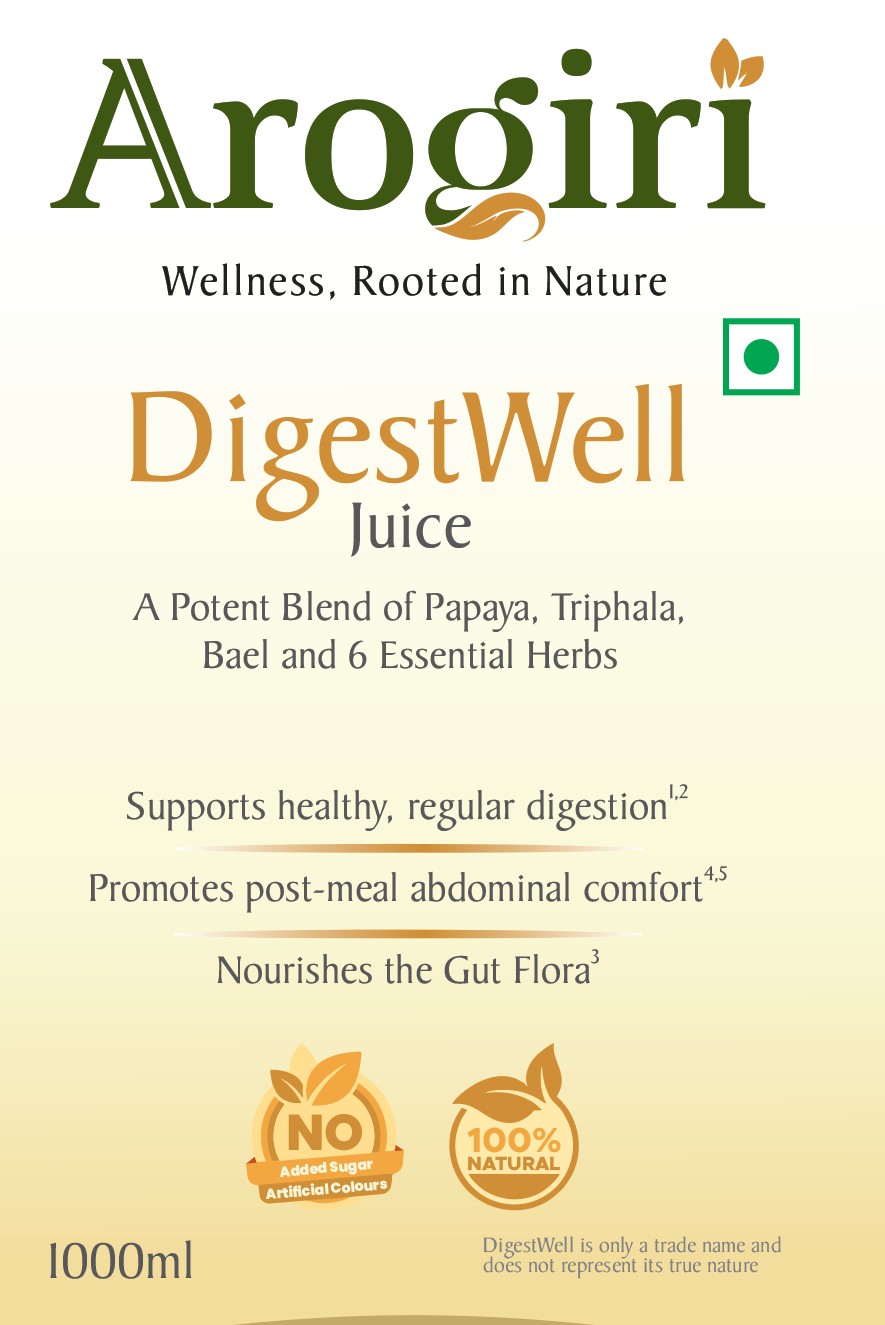 Arogiri DigestWell Juice label