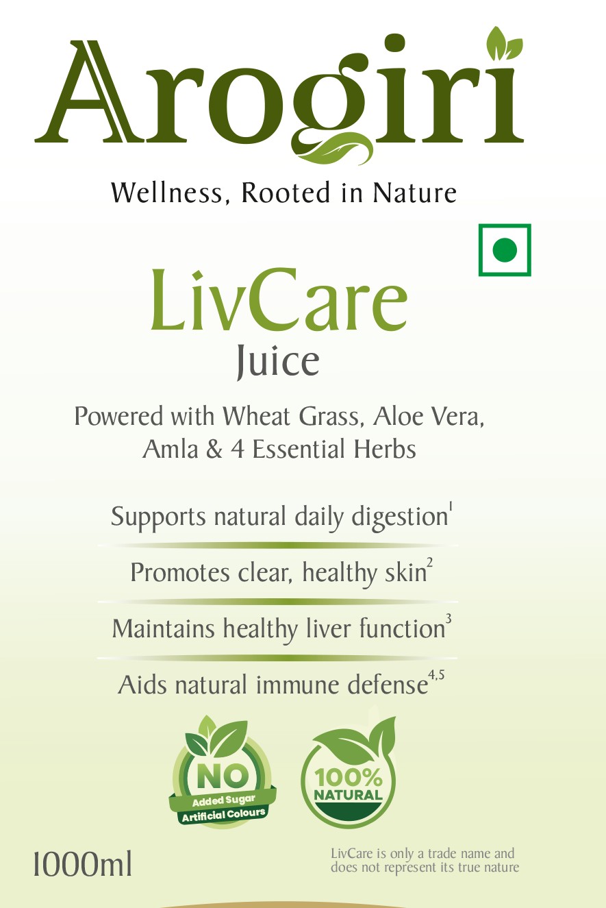Arogiri LivCare Juice label